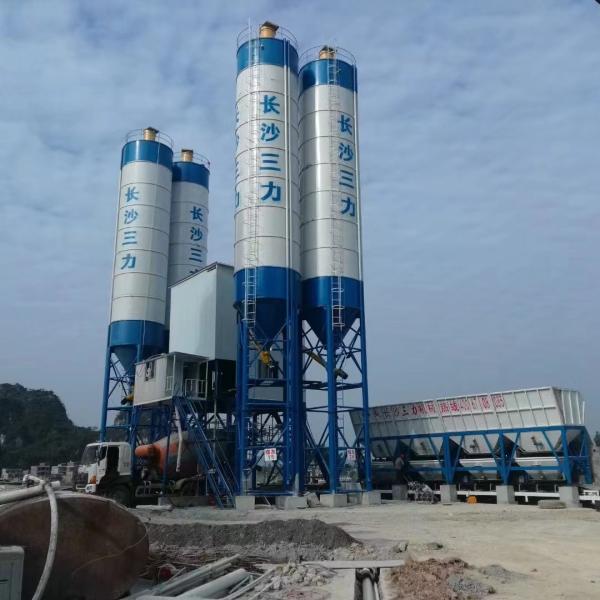 Buy Construction Silo Hzs60 Concrete Batching Plant Cement Readymix Twin Shaft at wholesale prices