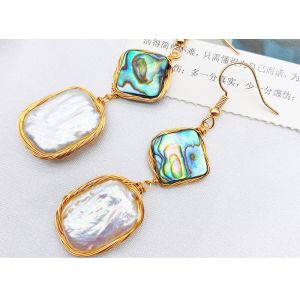 Natural Baroque Pearl Earring Fashion Korean Oversized White Pearl Drop Earrings