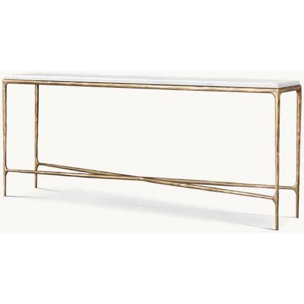 Bedroom Functional Console Table Furniture With Stainless Steel And Glass Top