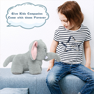 Cute Elephant Stuffed Animal Dog Toy 10-Inch Gray Elephant Plush Removable Tail Nose Creative Birthday Unisex Parties