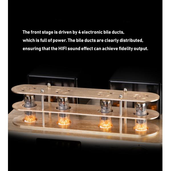 2.0 Channel Bluetooth Audio Amplifier , Vacuum Tube Amplifier Gold Color