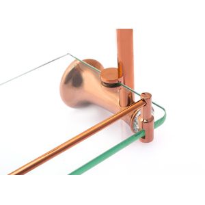 Bathroom Accessory Single Glass Double Plate Rose Gold Zinc Alloy and Crystal