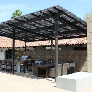 BIPV System Solar Sunshade / Pergola For Outdoor Canopy