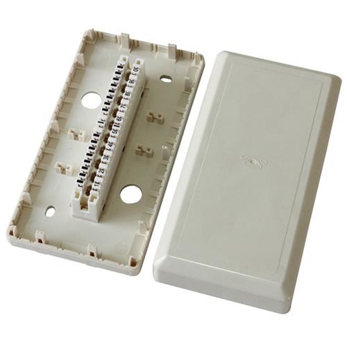 White Cable Distribution Box 10 Pairs LSA Module Indoor Telephone Distribution
