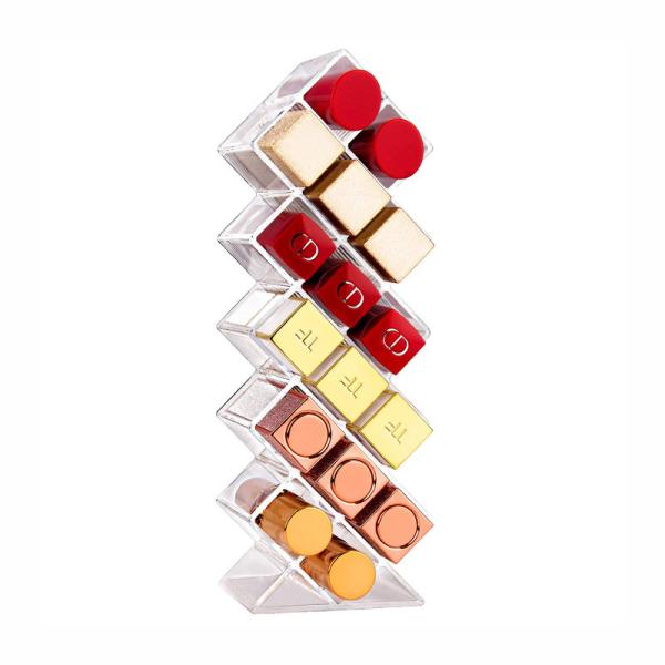 Fish Shape Clear Lipstick Organizer Tower, Lip Gloss Storage Holder Stand for 16