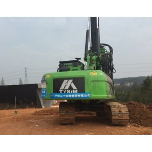 Torque 90 kN.m drilling depth 32m Hydraulic Piling Rig with CAT Chassis drilling
