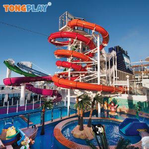 Double Curve Water Slide Plastic Fiberglass Action Park Water Slide