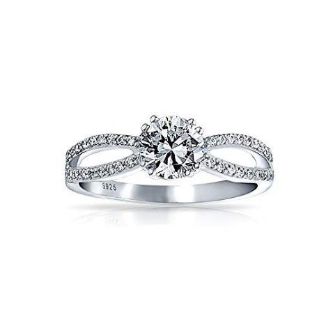 Buy 925 Sterling Silver Ring Micron Pave White Gold Plated for Women Wedding Couple Engagement at wholesale prices