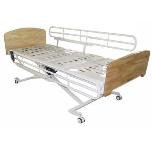 Enameled Steel Structure Nursing Home Beds With Collapsible Side Rails