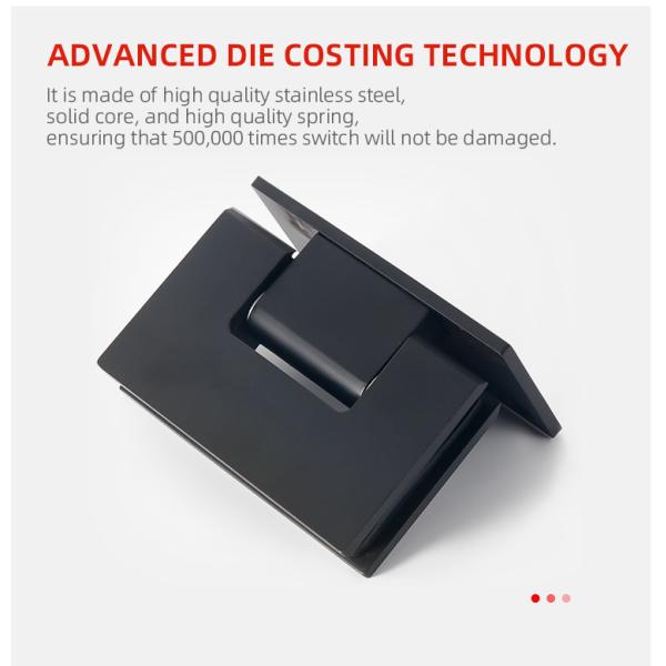 Bathroom Stainless Steel Glass Door Clip Hinge for 5-8mm Fixed Glass in Shower Room