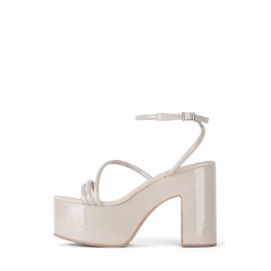 Glazed Leather Womens Wedge Heeled Shoes