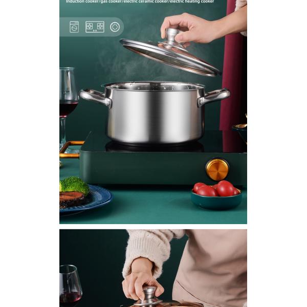 Factory Direct Kitchen Cooking Food Stainless Steel 3 PCS Cooking Pots And Pans Cookware Sets