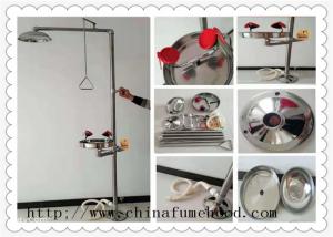 Floor Mounted Combination Laboratory Fittings Portable Safety Shower And Eyewash Station