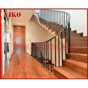 Wrought Iron Staircase VK85S Wrought Iron Handrail Tread Beech ,Railing tempered