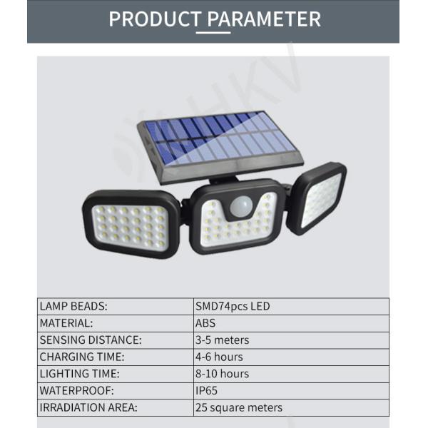 LED Solar Light Outdoor 3 Head Motion Sensor Wide Angle Illumination Waterproof Solar Wall Lamp Garden Garage Lights