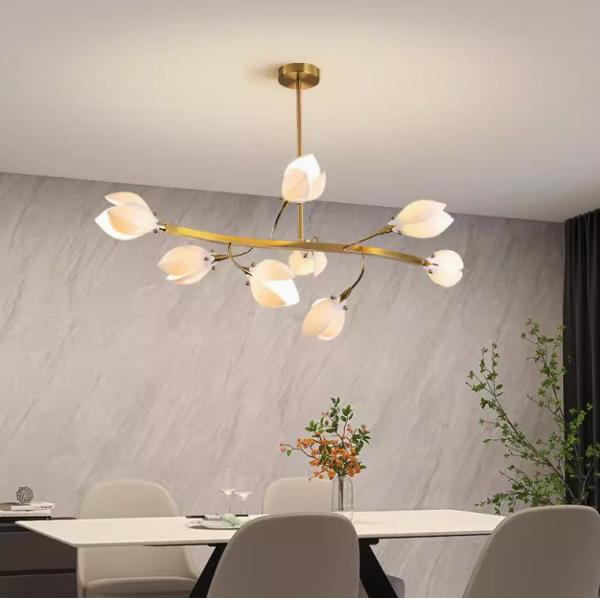 Flower Big Chandelier Interior Designer Ceramic Pendant Lamp Home Decoration For Dinning Room