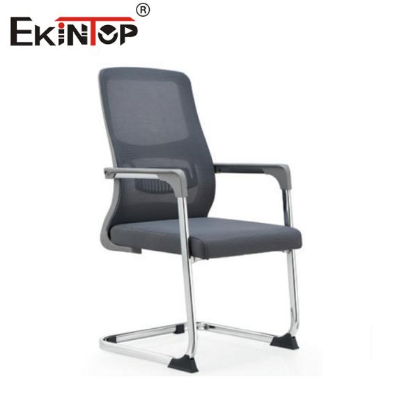 Buy Gray Mesh Office Chair without Casters Metal Frame Modern Design at wholesale prices