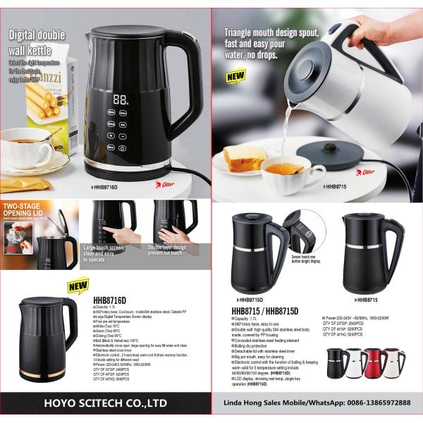 Electric Kettle with Automatic Shut-Off and Boil-Dry Protection