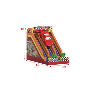 Racing Car Theme Dry Inflatable Slides Customized 8x5x6m
