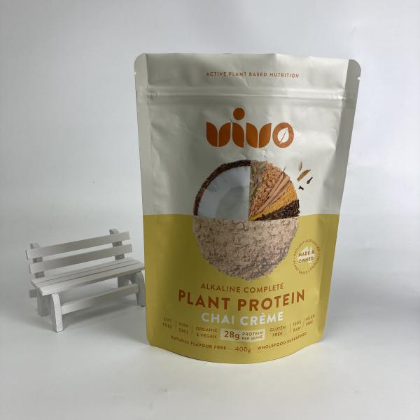 Buy Custom Printed Food Grade Resealable Protein Powder Packaging Bags Stand Up Zipper Bags for Whey Protein at wholesale prices