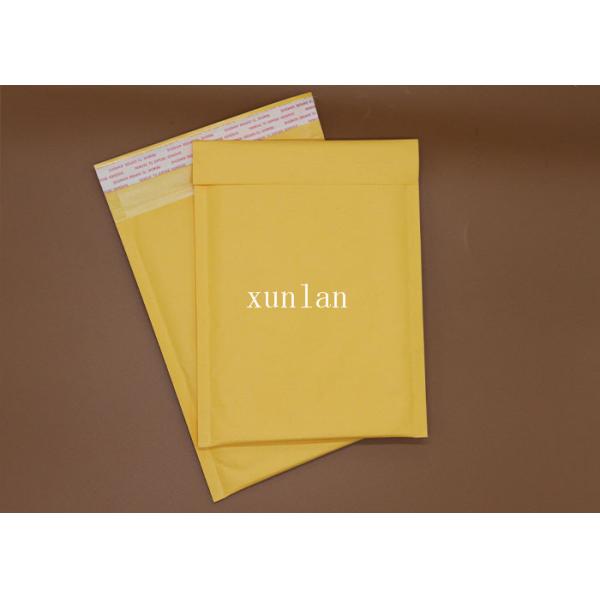 Buy Yellow Kraft Shipping Bubble Mailers , Matt Bubble Wrap Packaging Envelopes at wholesale prices