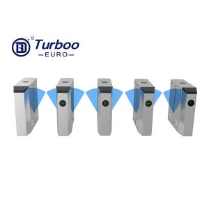 Durable Retractable Flap Barrier Turnstile Biometric Access Control System