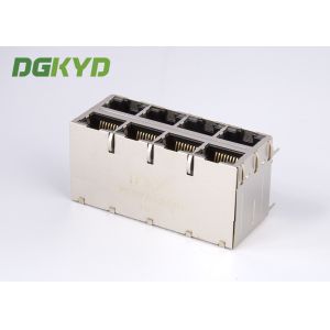 Custom Integrated RJ45 Jack dual deck 2x4 gigabit ethernet connector technical
