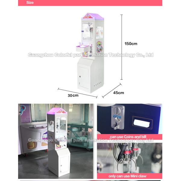 Mini Claw Crane Machine Plastic Material LCD Display CE Approved