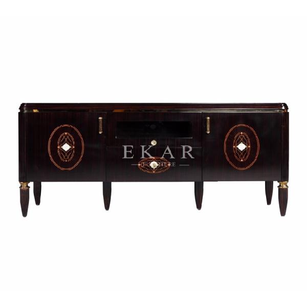 Chinese High Class Living Room Furniture High Gloss Black Wooden TV Stands MKBN-KP3011M-113