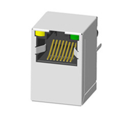 Buy Single Port Rj45 shieled POE RJ45 Connector ，vertical,WITH LED at wholesale prices