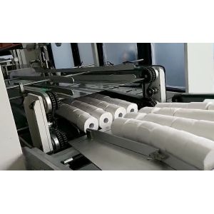 Automatic bath tissue paper roll bundle packing machine