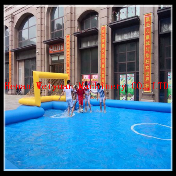 CUSTOMIZED best quality water inflatable soap football for summer