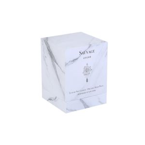 Marble Printed Lid And Base Candle Packaging Boxes Rigid Cardboard For Luxury