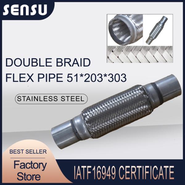 Automotive Exhaust Flex Pipe SS201 Double Braid 51mm*203mm*303mm