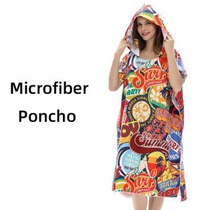 Quality Quick Dry Lightweight Microfiber Poncho Towel Customized Microfiber Changing Poncho for sale