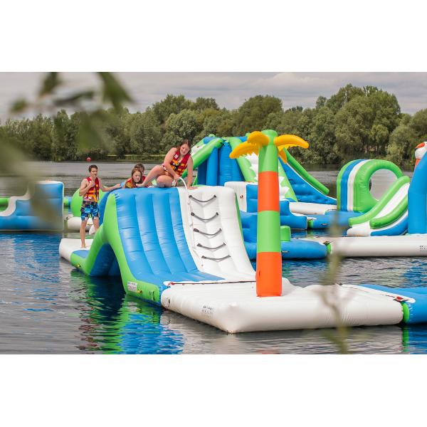 Oxford Inflatable Aqua Fun Park / Customized Inflatable Water Park Games For Lake