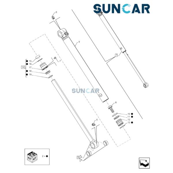 84259225 Seal Kit Bucket Cylinder for CASE Loader 580N 580SN 580SN WT 580N EP 590SN