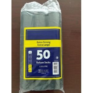 HDPE Material Flat Recyclable Garbage Bags Embossed Surface Black Colour