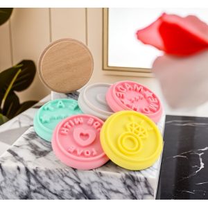 Sustainable Customized Silicone Stamp Food Grade Cookie Stamps with Wooden