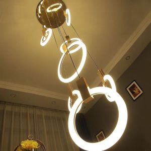 Stair Loft Apartment Duplex Chandeliers Light With Modern Simple Pick For Villa