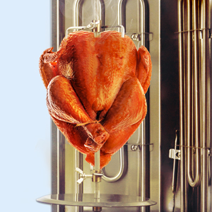 2 Burners Electric Vertical Rotisserie Chicken Broiler for Automatic Meat Production