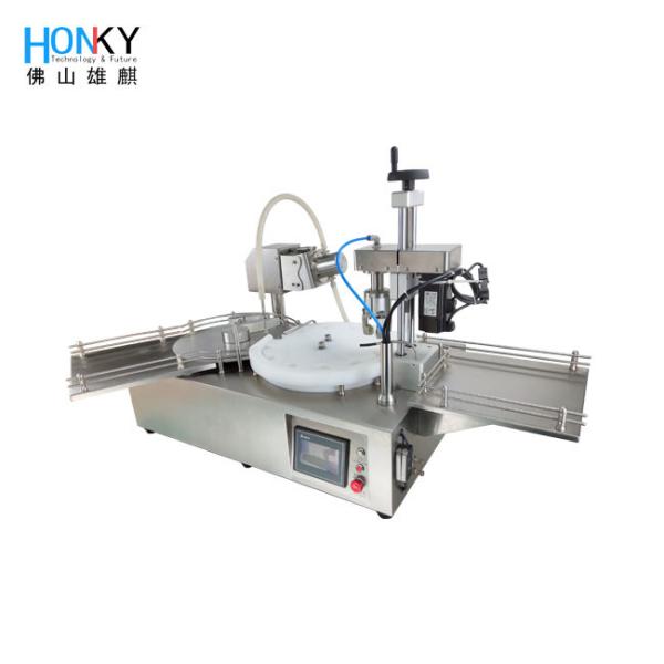 Buy Desktop 15ml Rotary Type Bottle Filling And Capping Machine With Automatic Capping Servo Head For Oil Bottle Packing at wholesale prices