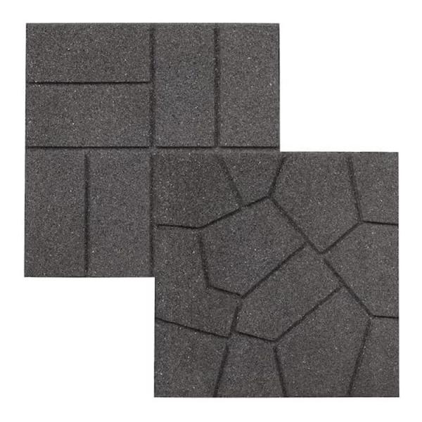 Buy Gray Color And 8 Tiles Rubber Dual Sided Rubber Paver Tile-16" X 16" X 3/4" Inch at wholesale prices