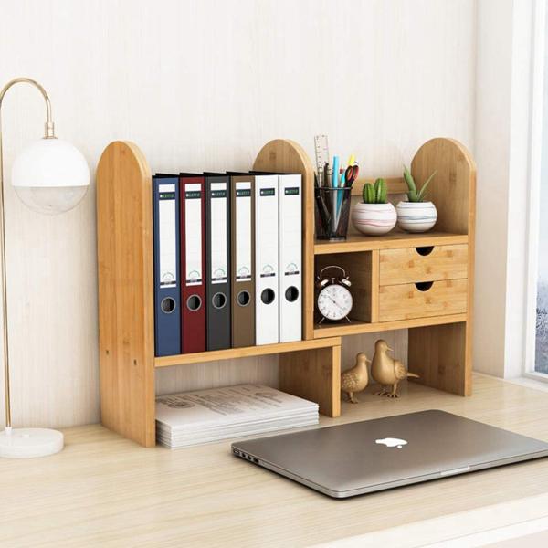 Office Organizer Customized Logo Multifunctional Design Bamboo Wall Counter