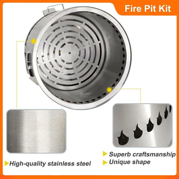 Stainless Steel Portable Outdoor Smokeless Fire Pit 15×14.2 Inch Camping And Cooking