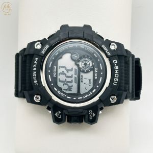 Quartz Digital Sports Watch Waterproof With Black Silicone Band