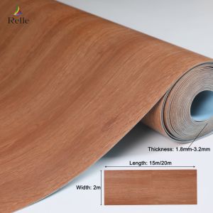 Quality PVC Sponge Heterogeneous Flooring 3mm Vinyl Flooring Roll Wood Effect for sale