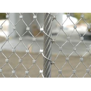 SS304 Silver Ferruled And Knotted Cable Woven Mesh For Zoo