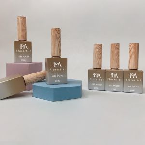 Manufacturer Low Price Uv Gel Nail Polish Bottle with Wooden Bamboo Cap