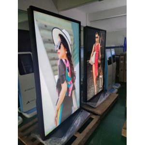 Full Screen Floor Standing Advertising Touch Screen Kiosk with 60000 Hours Life